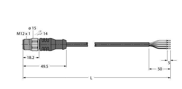 Aktuator- u. Sensorleitung RSCV4.5T-5/TXL