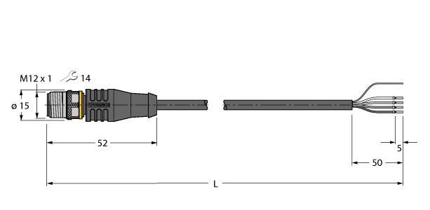 Aktuator- u. Sensorleitung RSS4.4T-50/TXL