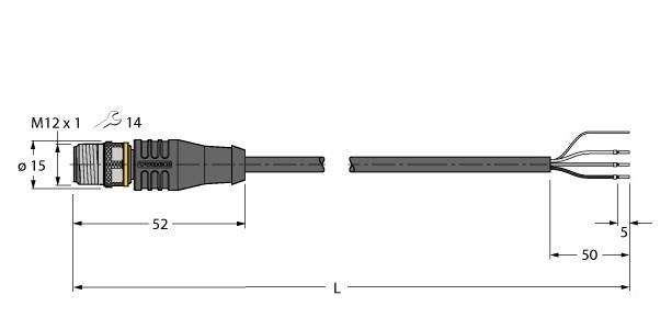 Aktuator- u. Sensorleitung RSS4T-4/TXL