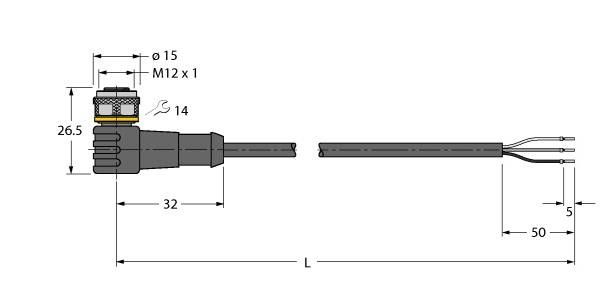 Aktuator- u. Sensorleitung WKC4T-P7X2-30/TXL