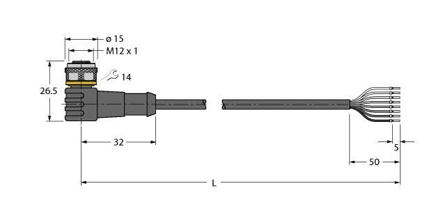 Aktuator- u. Sensorleitung WKC8.800T-5/TXL