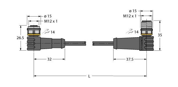 Aktuator- u. Sensorleitung WKS4.4T1.7WSS4.4TTXL