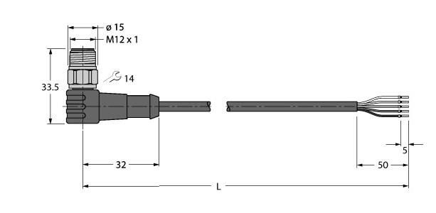 Aktuator- u. Sensorleitung WSCV4.5T-50/TXL