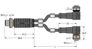 Y-Verterteiler m. Leitung VBRS4.4-2WKC#6628101