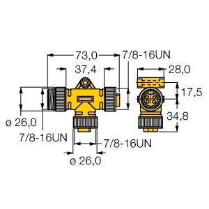 Zweifachverteiler RKM40-RKM40-L-RSM40