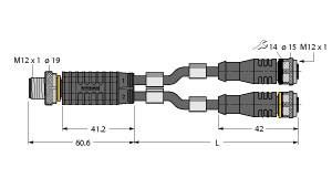 Y-Verterteiler m. Leitung VBRS4.4-2RKC#6633386