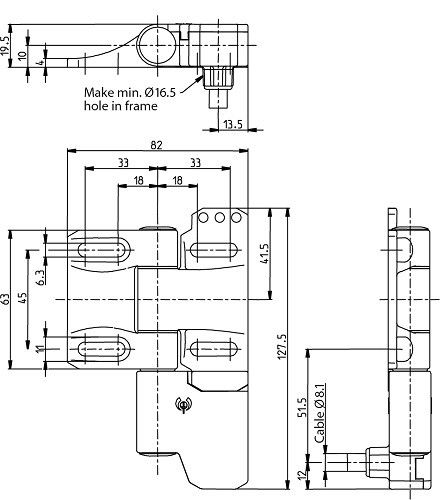 Sicherer Scharnierschalter SHS3-U15Z-KR5-L-IPX