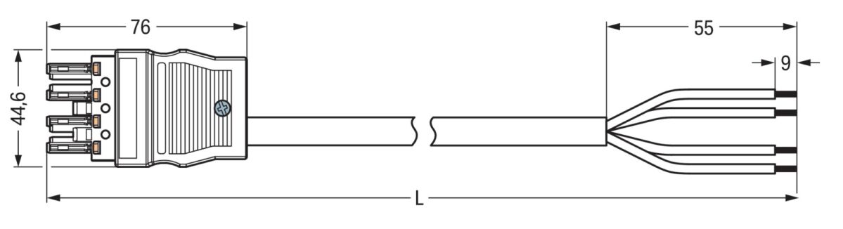 Anschlussleitung konfekti. 771-5002/2022-301