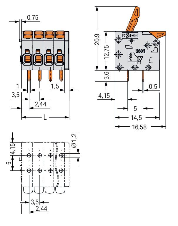 Leiterplattenklemme 2601-1103/000-005