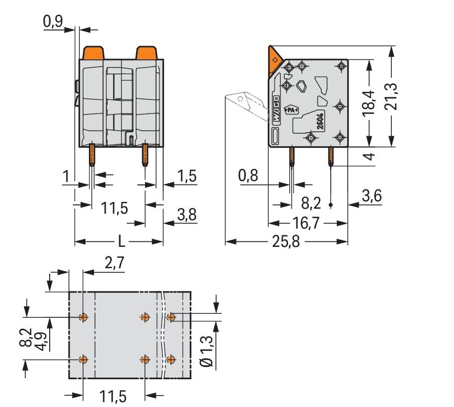 Leiterplattenklemme 2604-3101/000-016