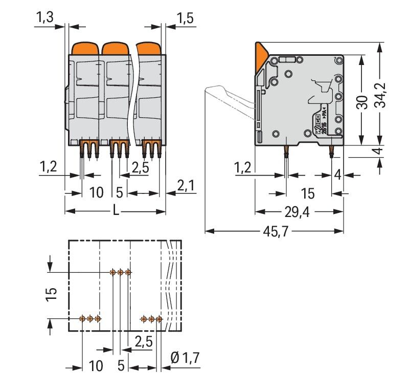 Leiterplattenklemme 2616-3102/010-000