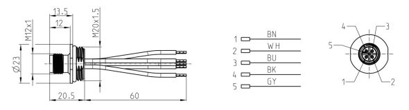 Einbaustecker STECKER 5PM12M20ACOD