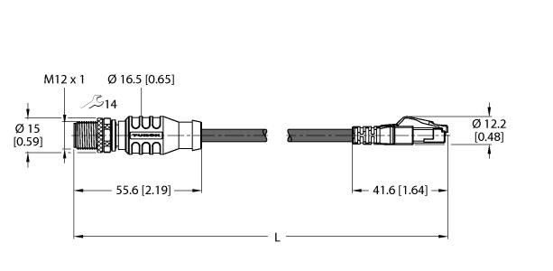 Leitung RSSD-RJ45S-4422-40M