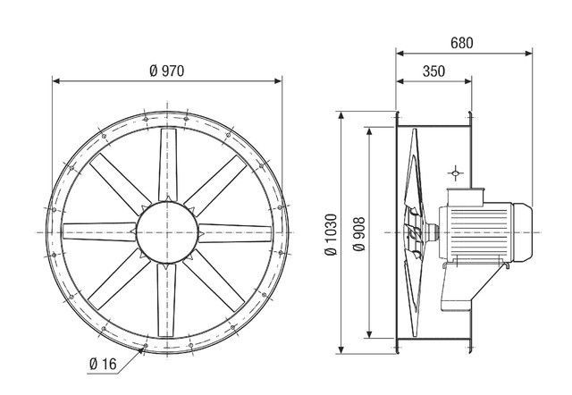 Axial-Rohrventilator DAR 90/4-3 Ex
