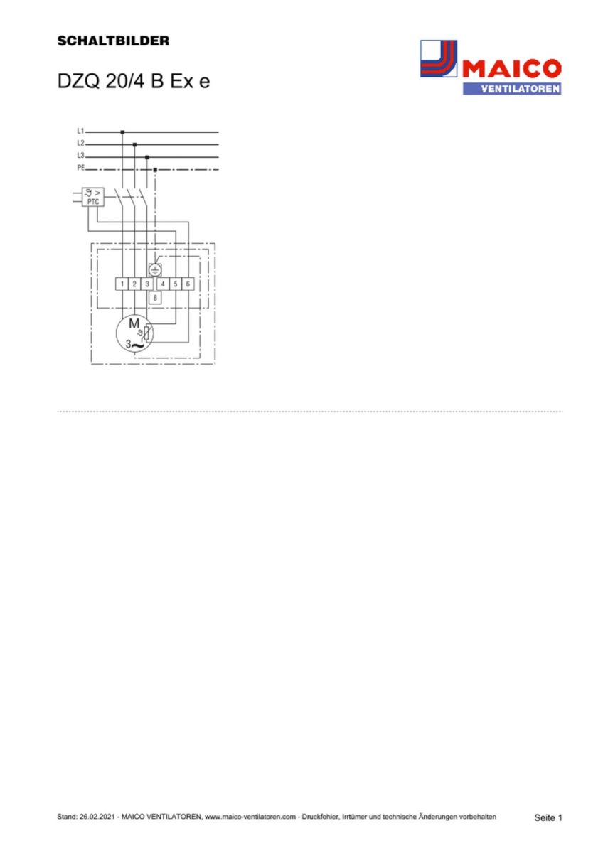 Axial-Wandventilator DZQ 20/4 B Ex e