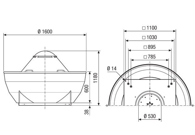 Radial-Dachventilator DRD V 90/6 Ex