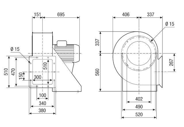 Radialgebläse GRM HD 45/8 Ex