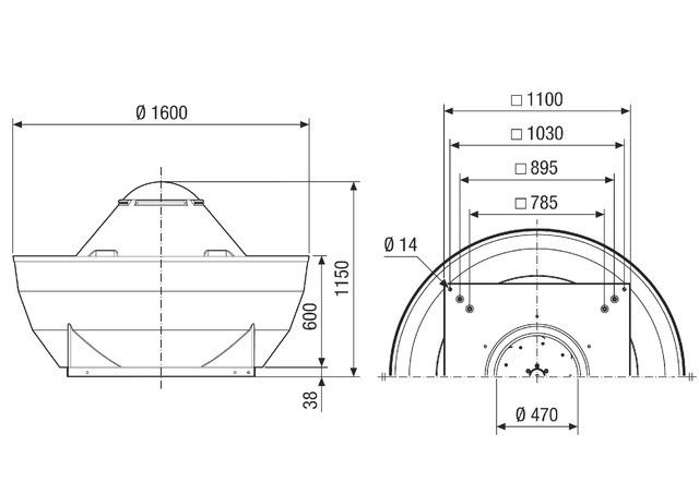 Radial-Dachventilator DRD V 80/6