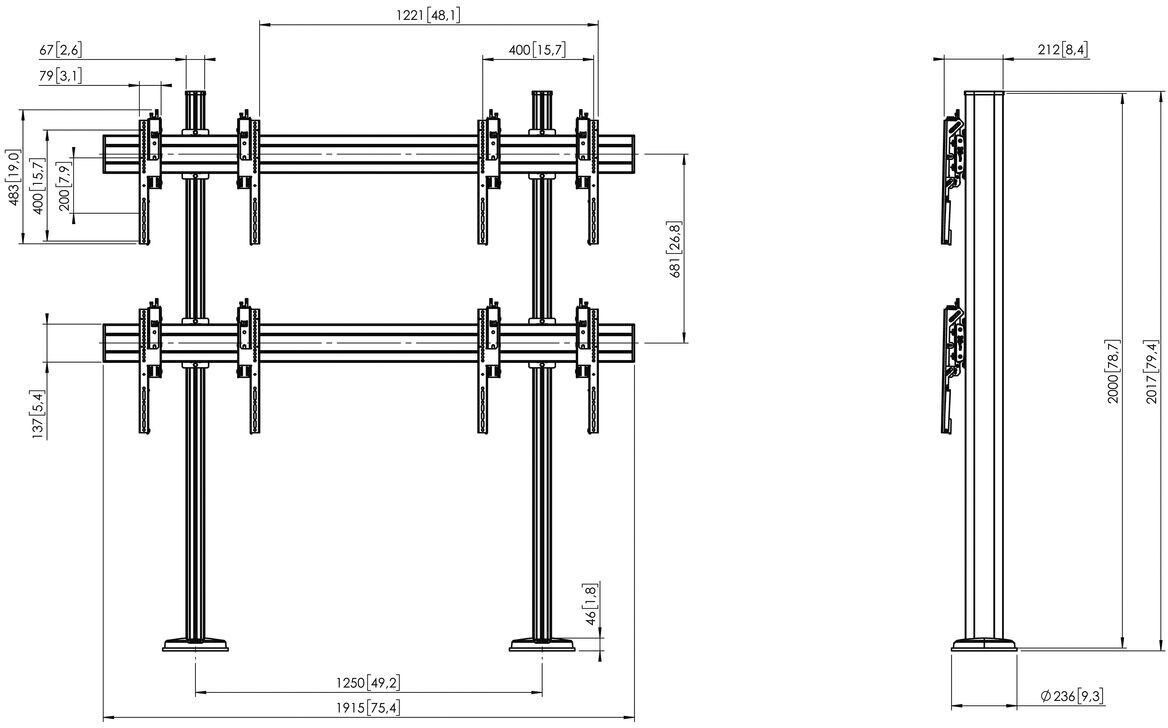 Bodenmontage Kit FMVW2255 sw