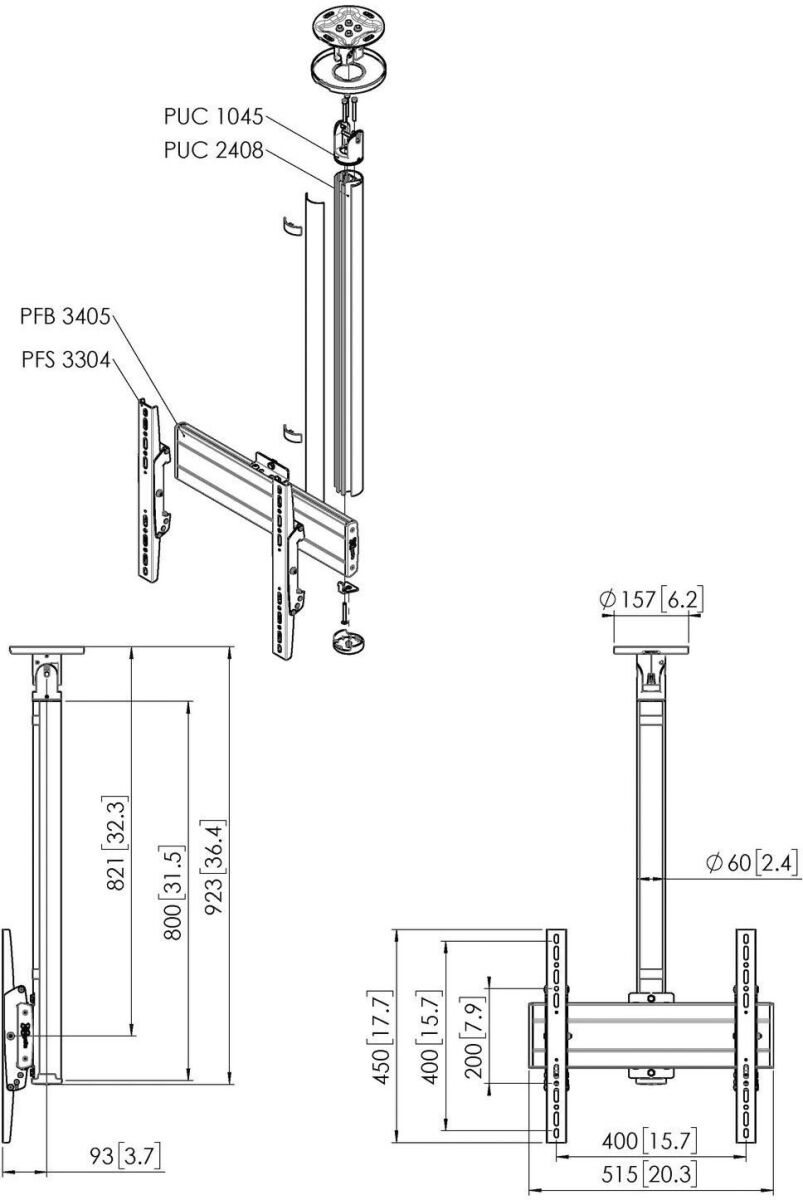 Einzelprofil VESA 400x400 CT240844 sw