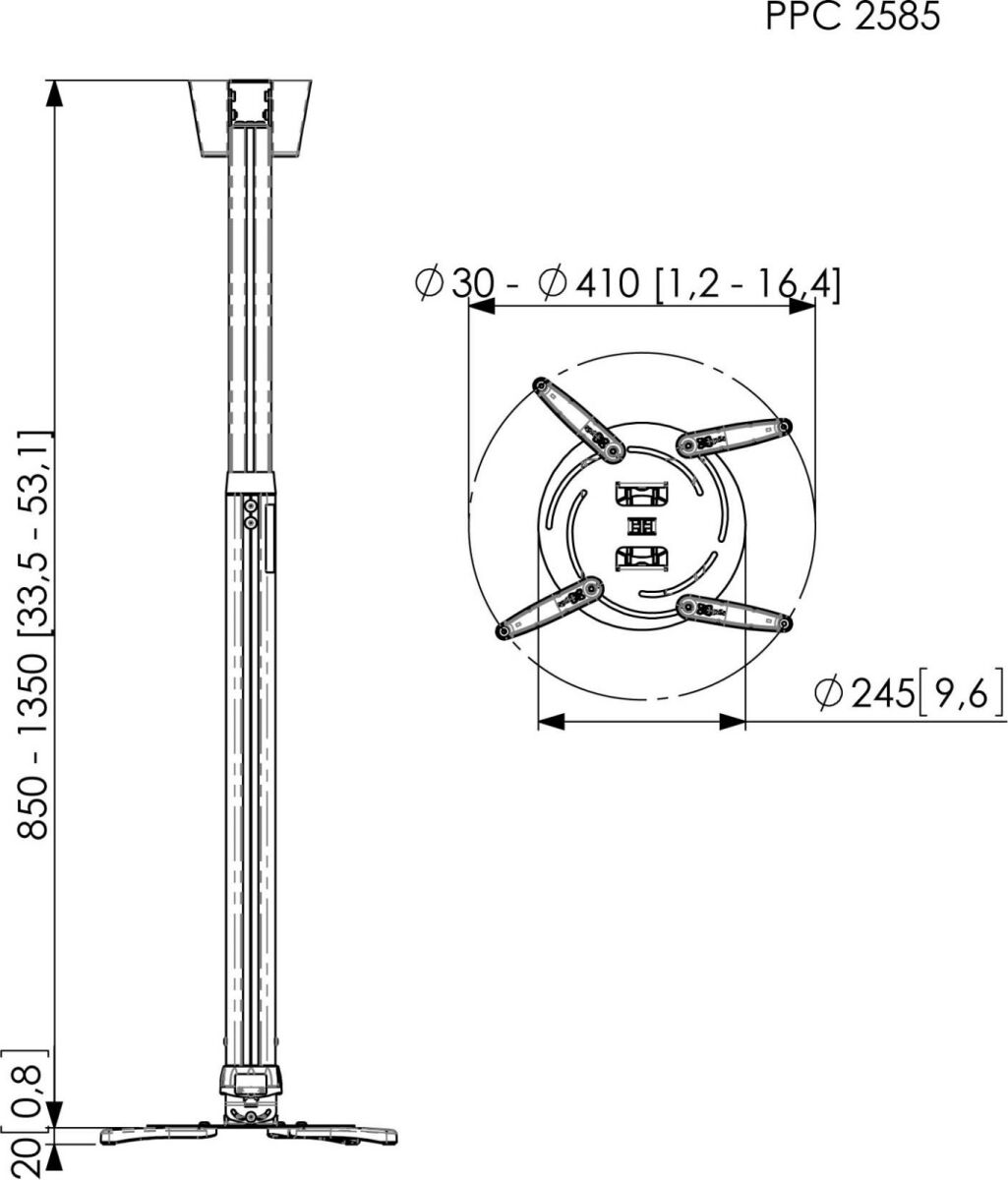 Projektor Deckenhalterung PPC2585 si-sw
