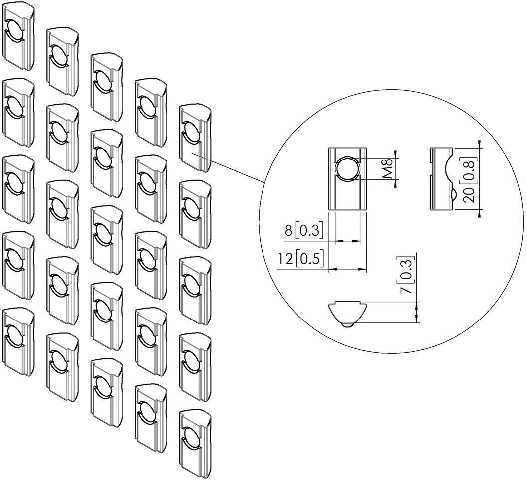 T-Nutensteine PFA9149 (VE25) sw