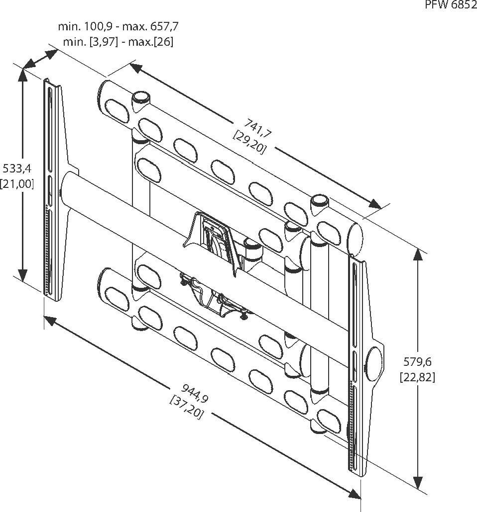 XL-Display Wandhalterung PFW6852 sw