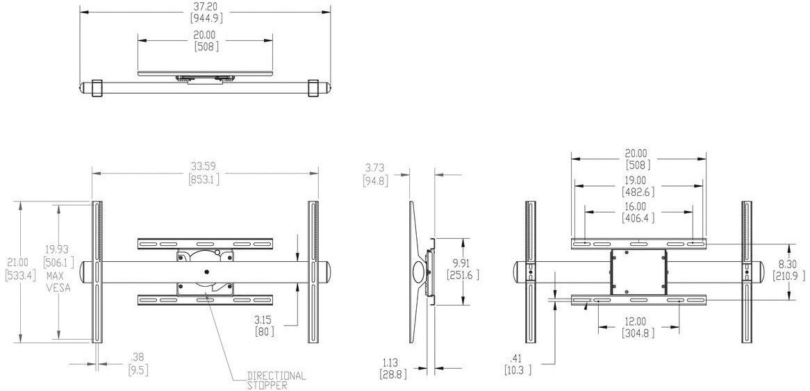 XL-Display Wandhalterung PFW6858 sw