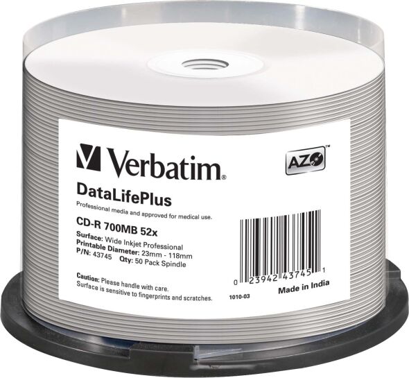 CD-R 80min/700MB/52x VERBATIM 43745(VE50)