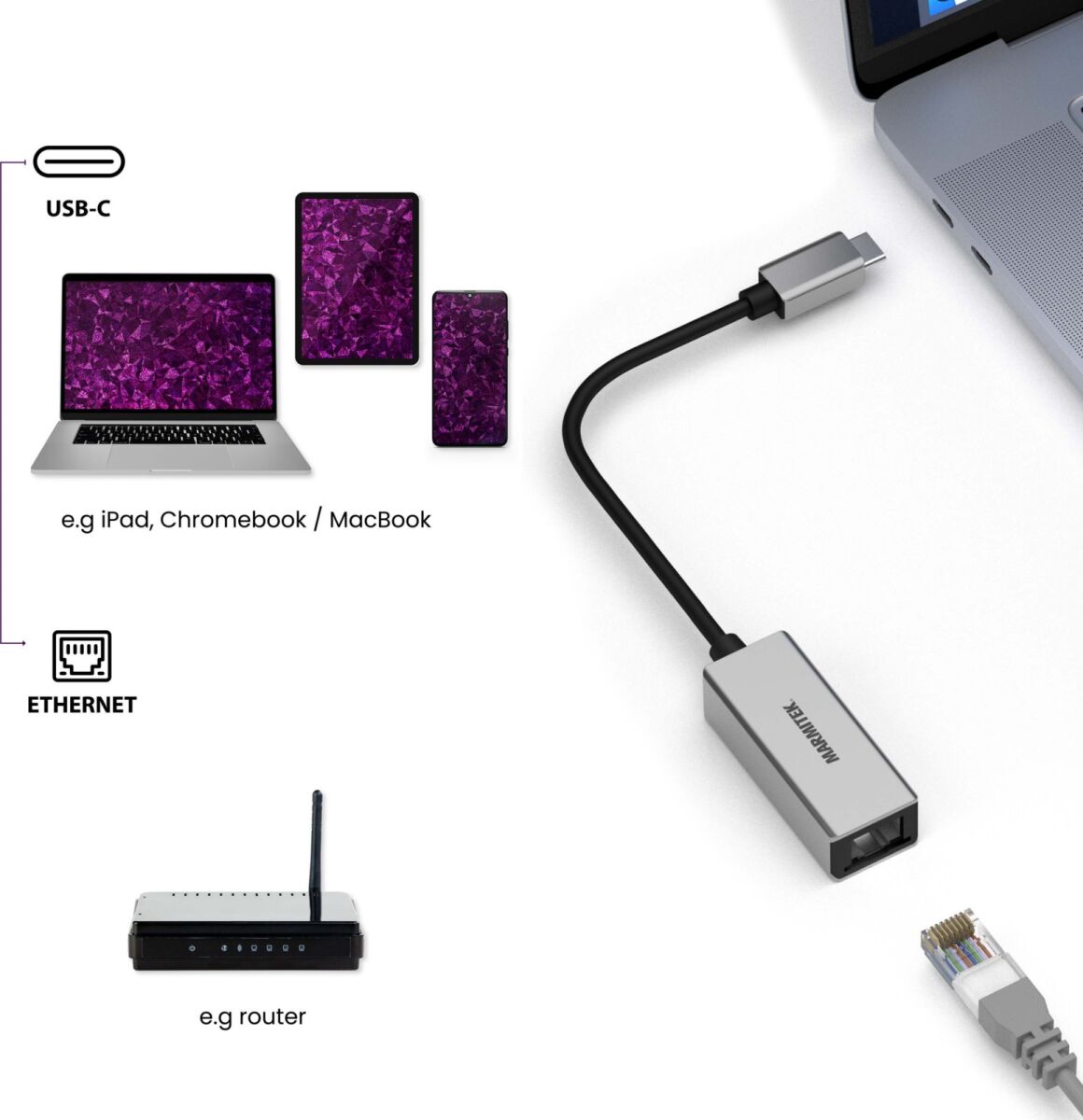 Adapter USB Typ C MARMITEK ConUSB-C/Et