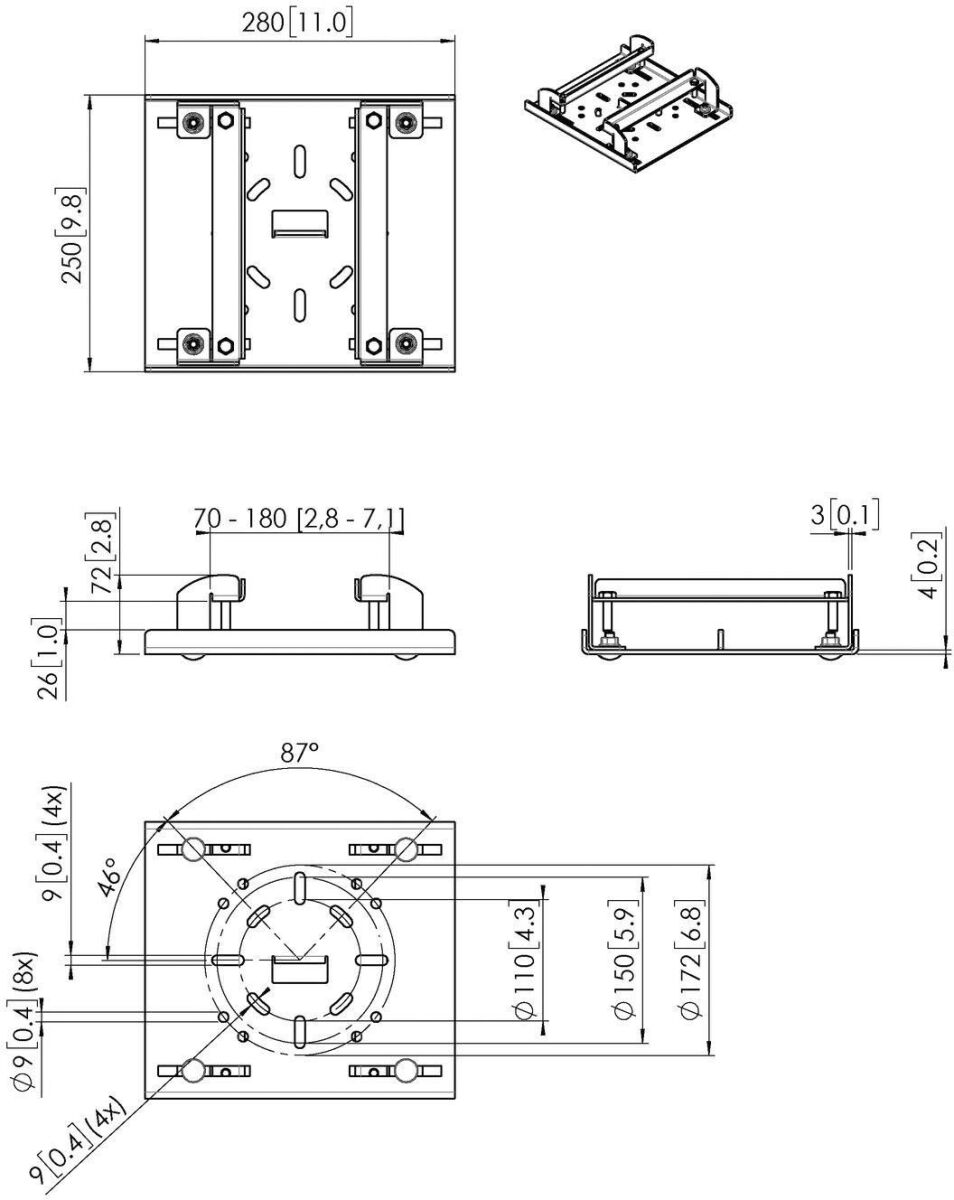 Adapter Stahlprofilträger PUA9515 sw