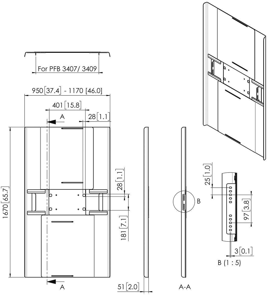 Rückwandabdeckung fDisplay PFA9162 sw