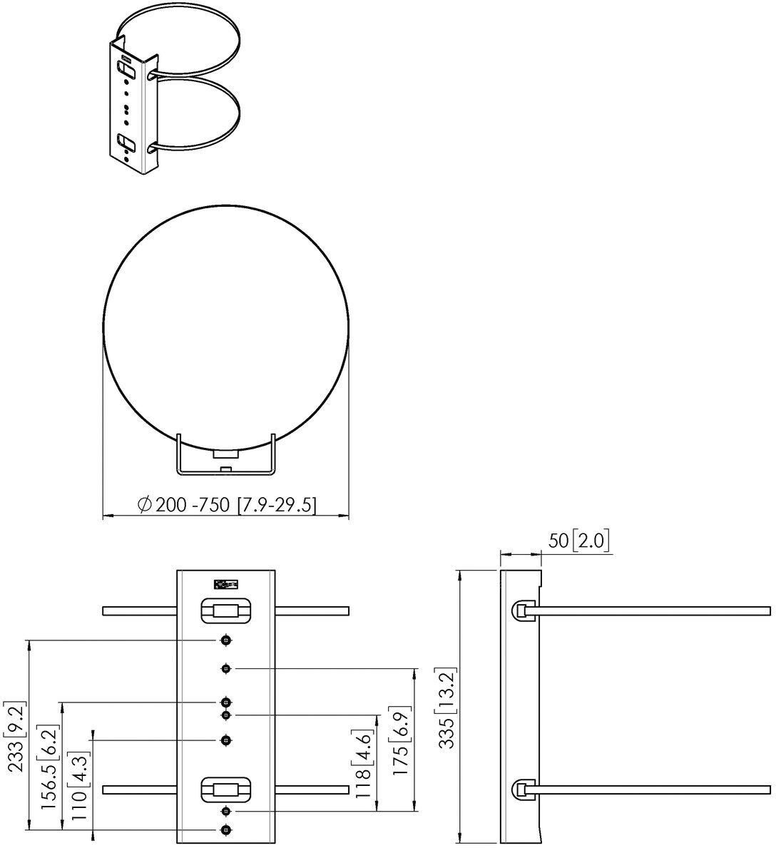 Säulenadapter PFA9145 sw