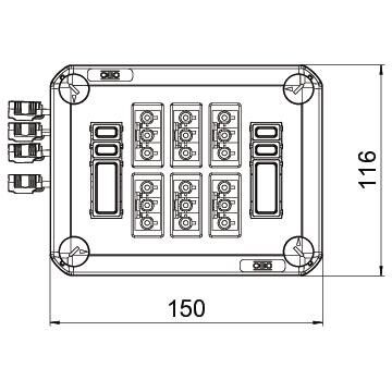 Steckbarer Deckel D01 6x3p WD(4+2)