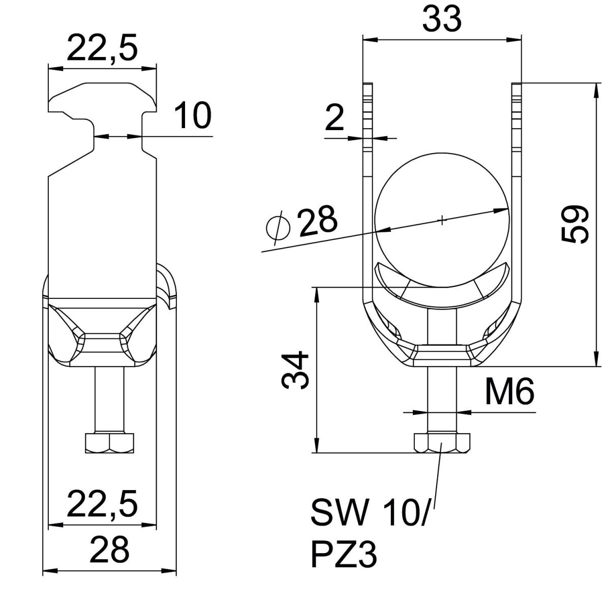 Bügelschelle BS-H1-M-28 A4