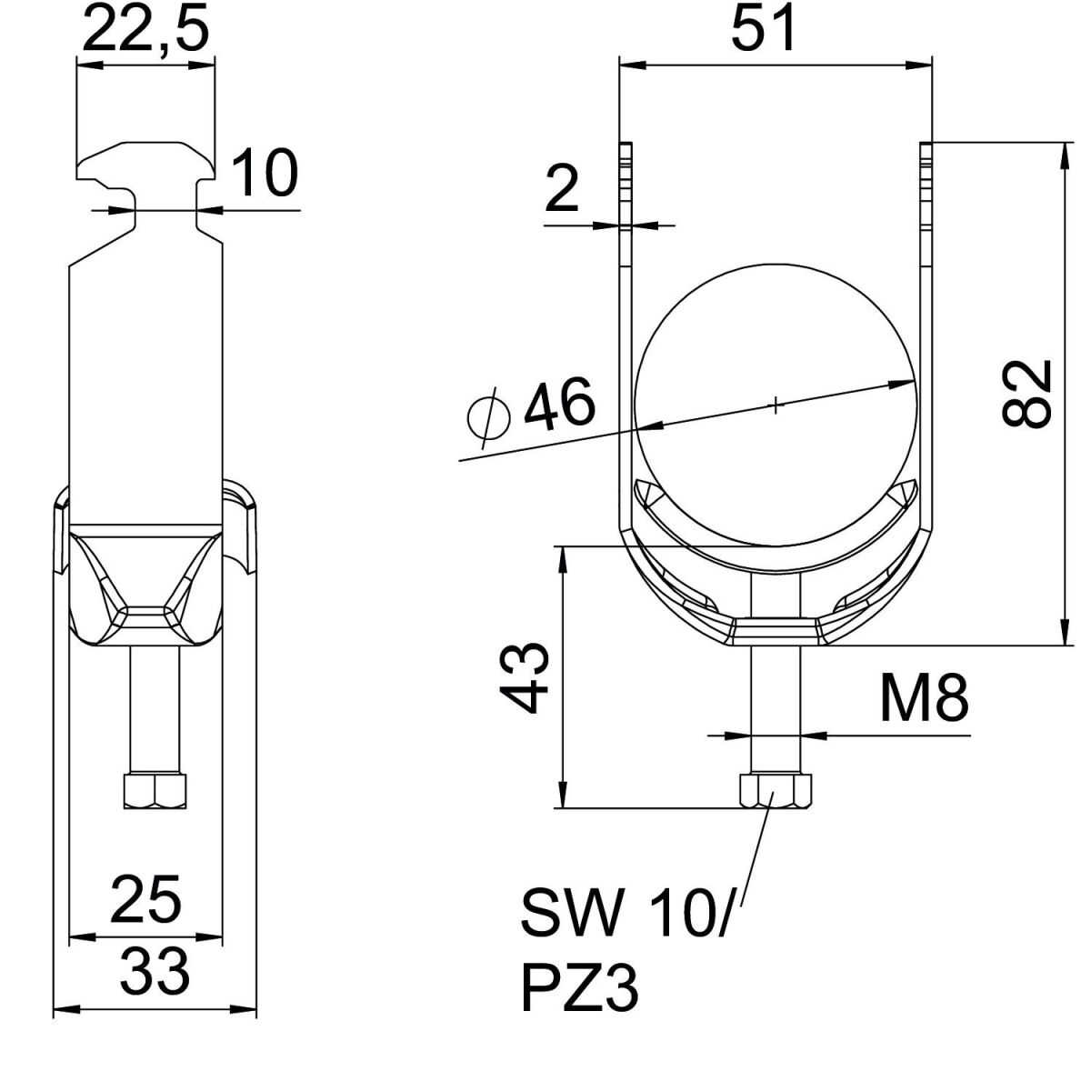 Bügelschelle BS-H1-M-46 A4
