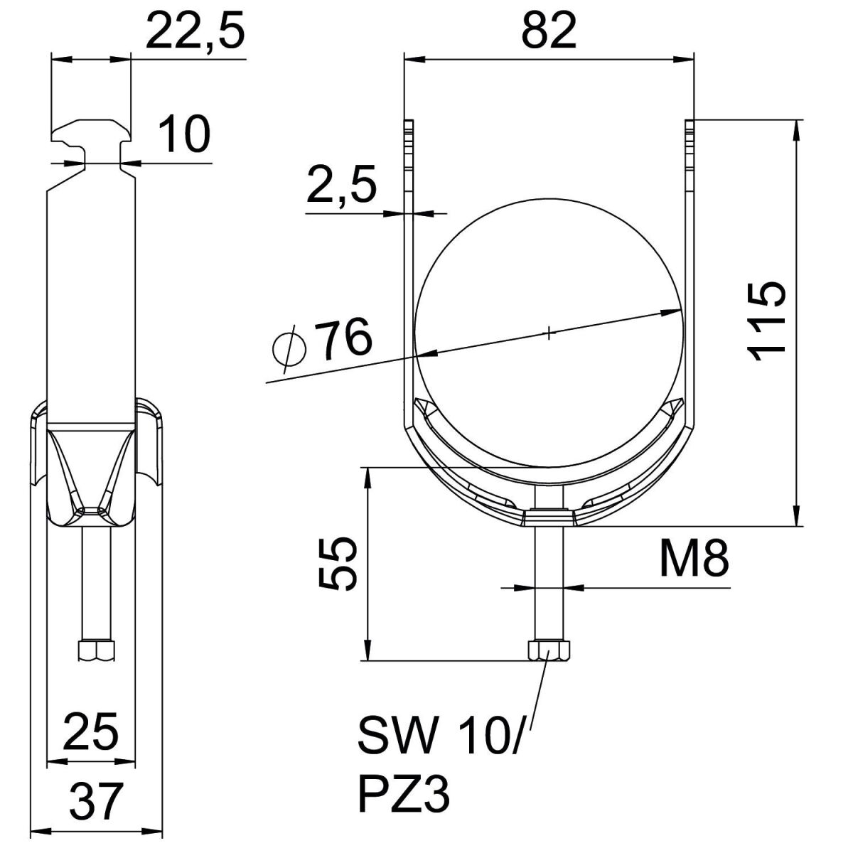 Bügelschelle BS-H1-M-76 A4