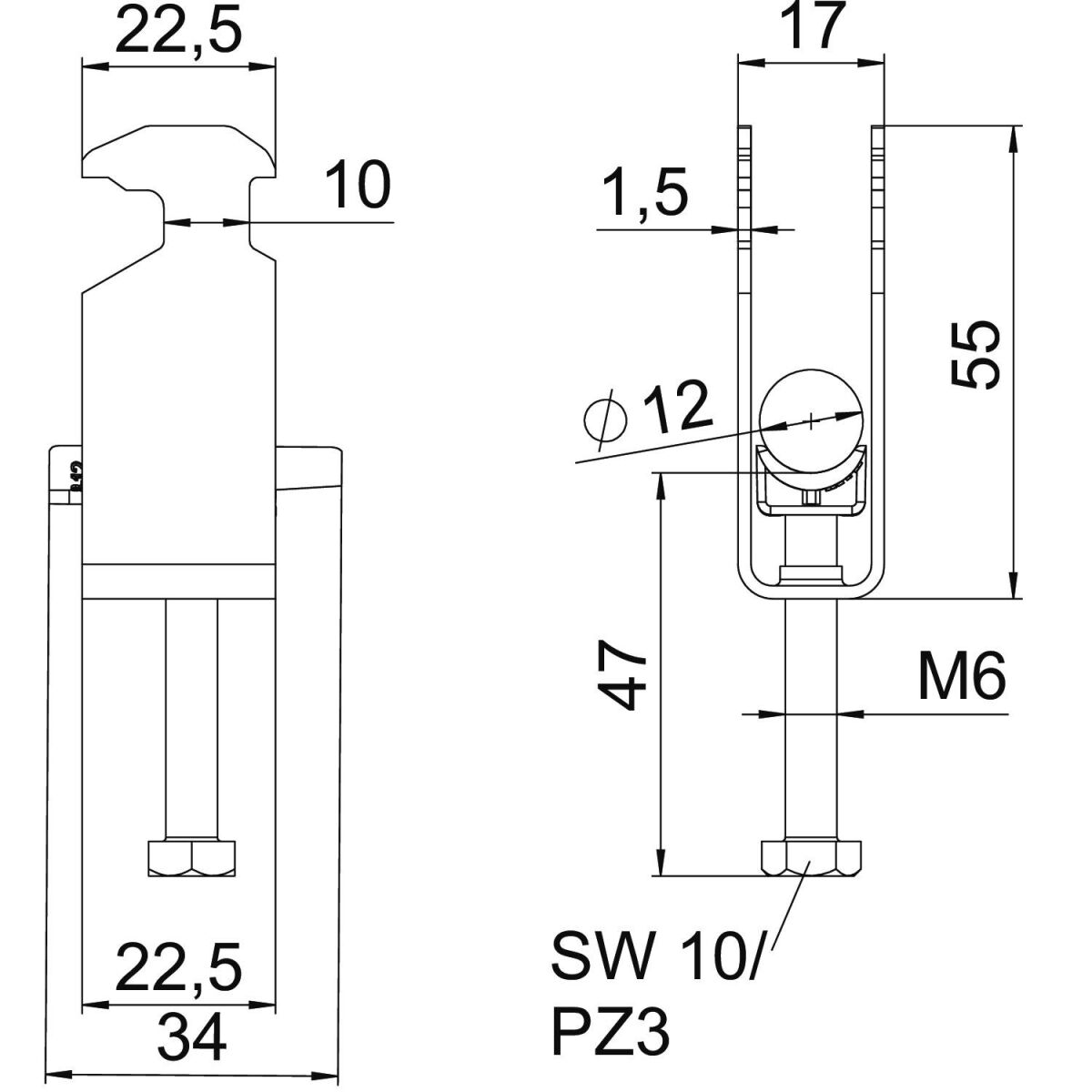 Bügelschelle BS-H2-K-12 A2