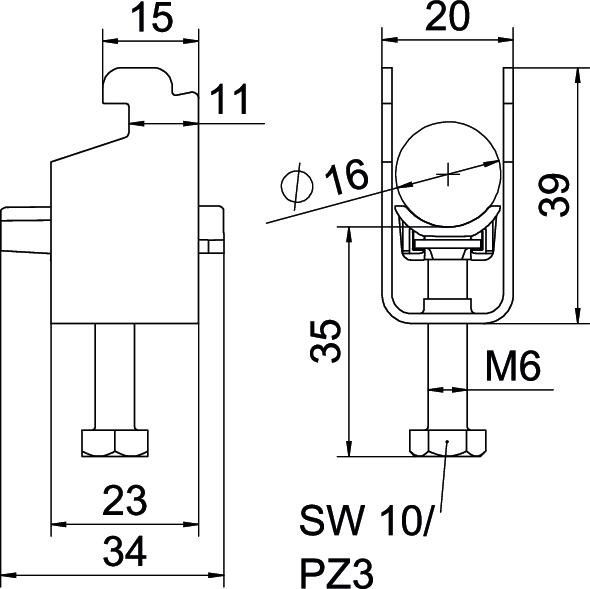 Bügelschelle BS-N1-K-16 A2