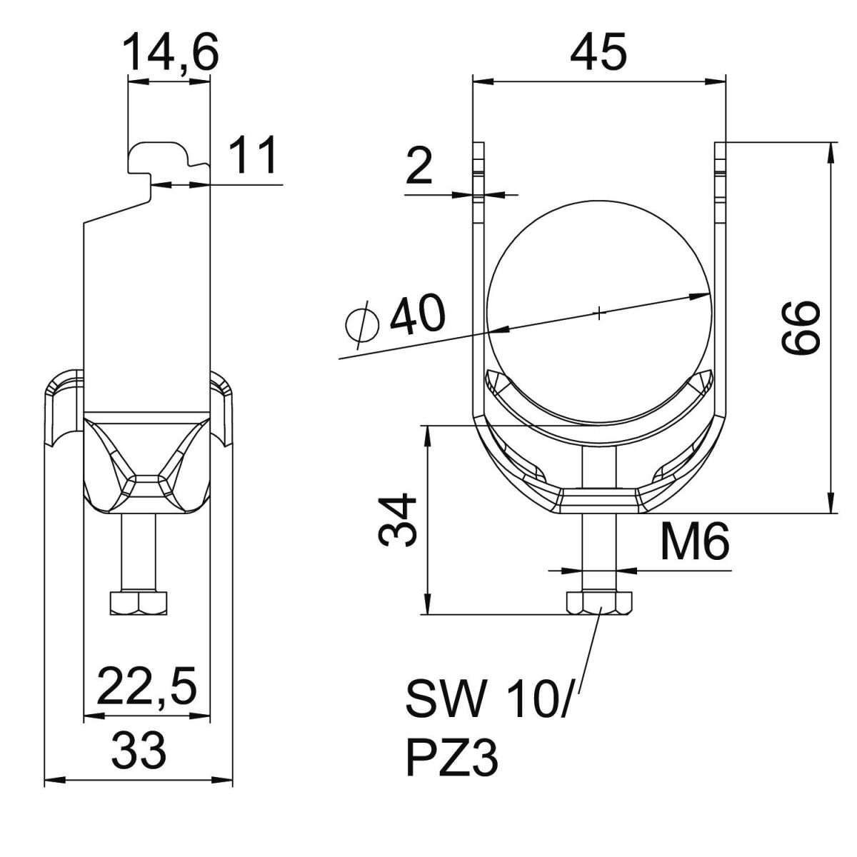 Bügelschelle BS-N1-M-40 A2