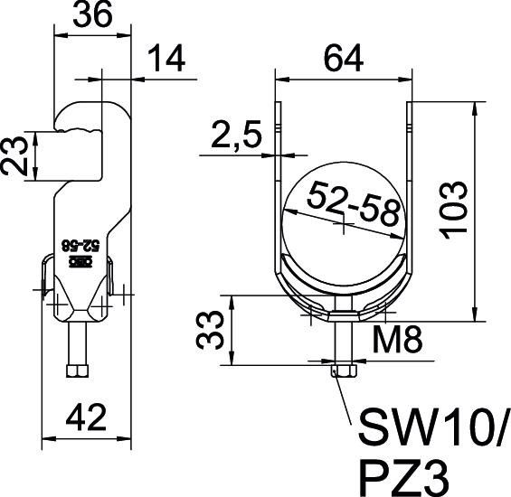 Bügelschelle BS-RS1-M-58 FT