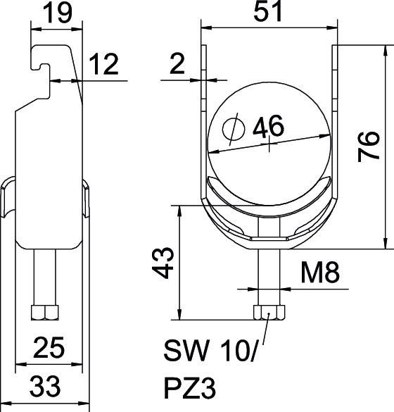 Bügelschelle BS-U1-M-46 FT