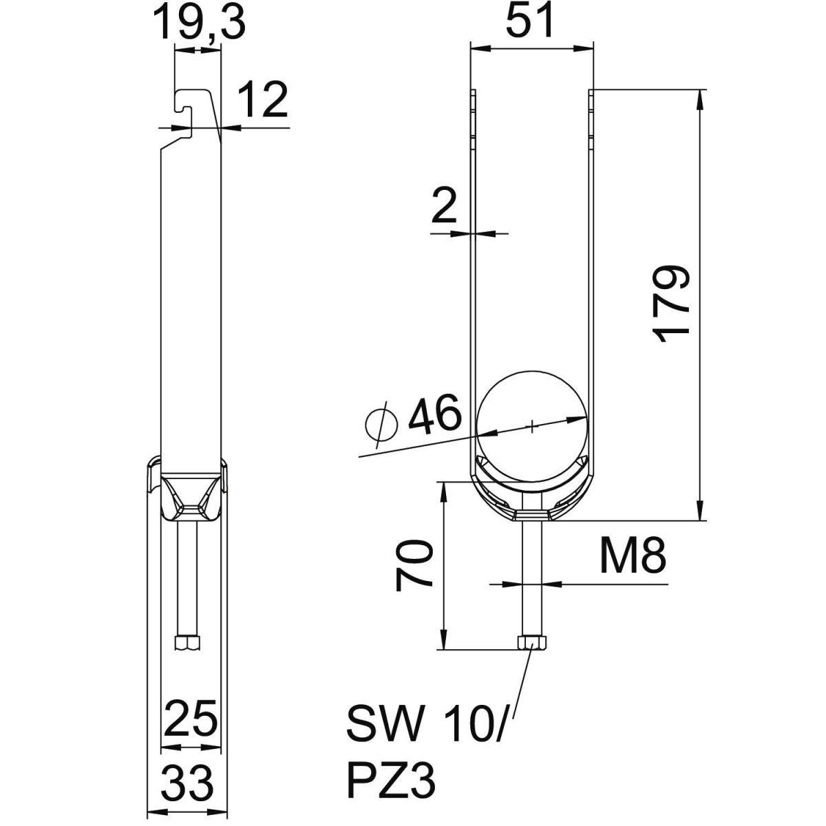 Bügelschelle BS-U3-M-46 FT