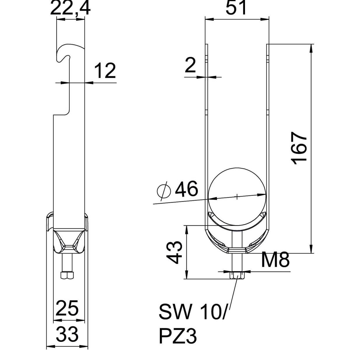 Bügelschelle BS-W2-M-46 FT