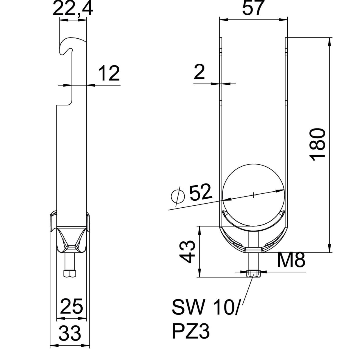 Bügelschelle BS-W2-M-52 FT