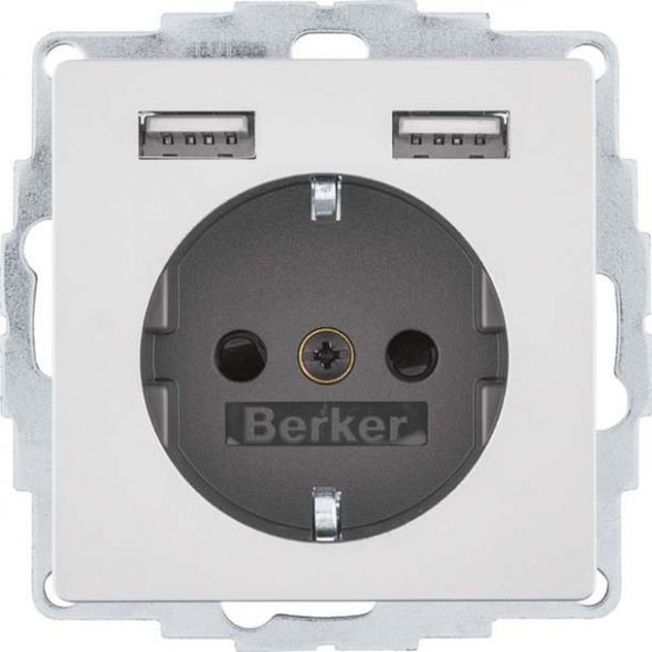 SCHUKO/USB-Steckdose 48036084 alu samt lackiert