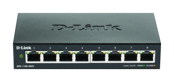 8-Port Gigabit SmartSwitch DGS-1100-08V2/E