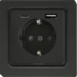 Schutzkontakt-Steckdose DSS55E+USBA+C-am