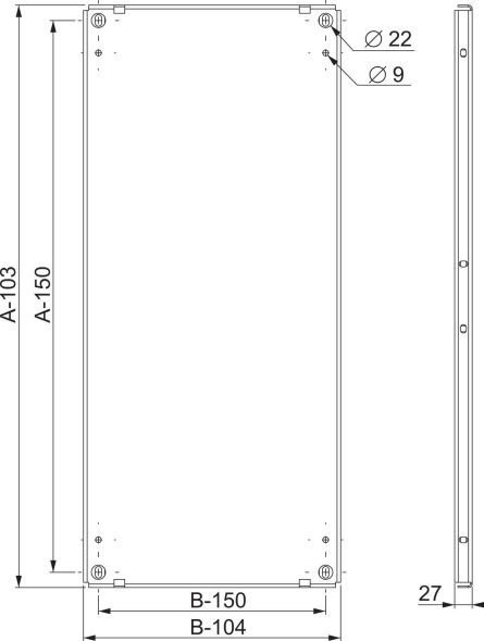 Montageplatte Vollblech NSYMP148