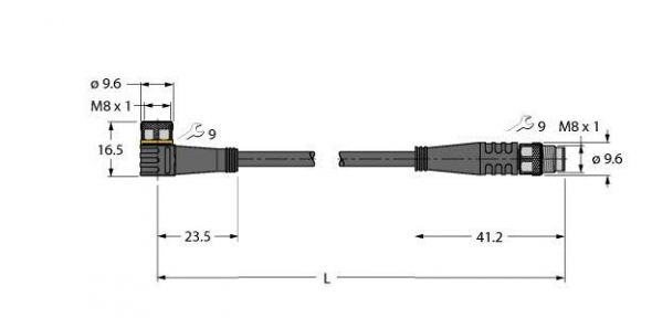 Aktuator-/Sensorleitung PKW3M-0,3-PSG3M/TEL